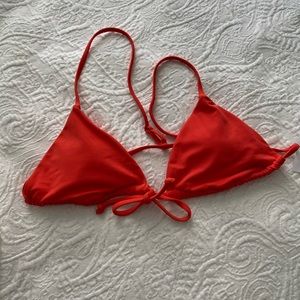 LA Hearts by Pacsun Red Monterey Triangle Bikini Top
